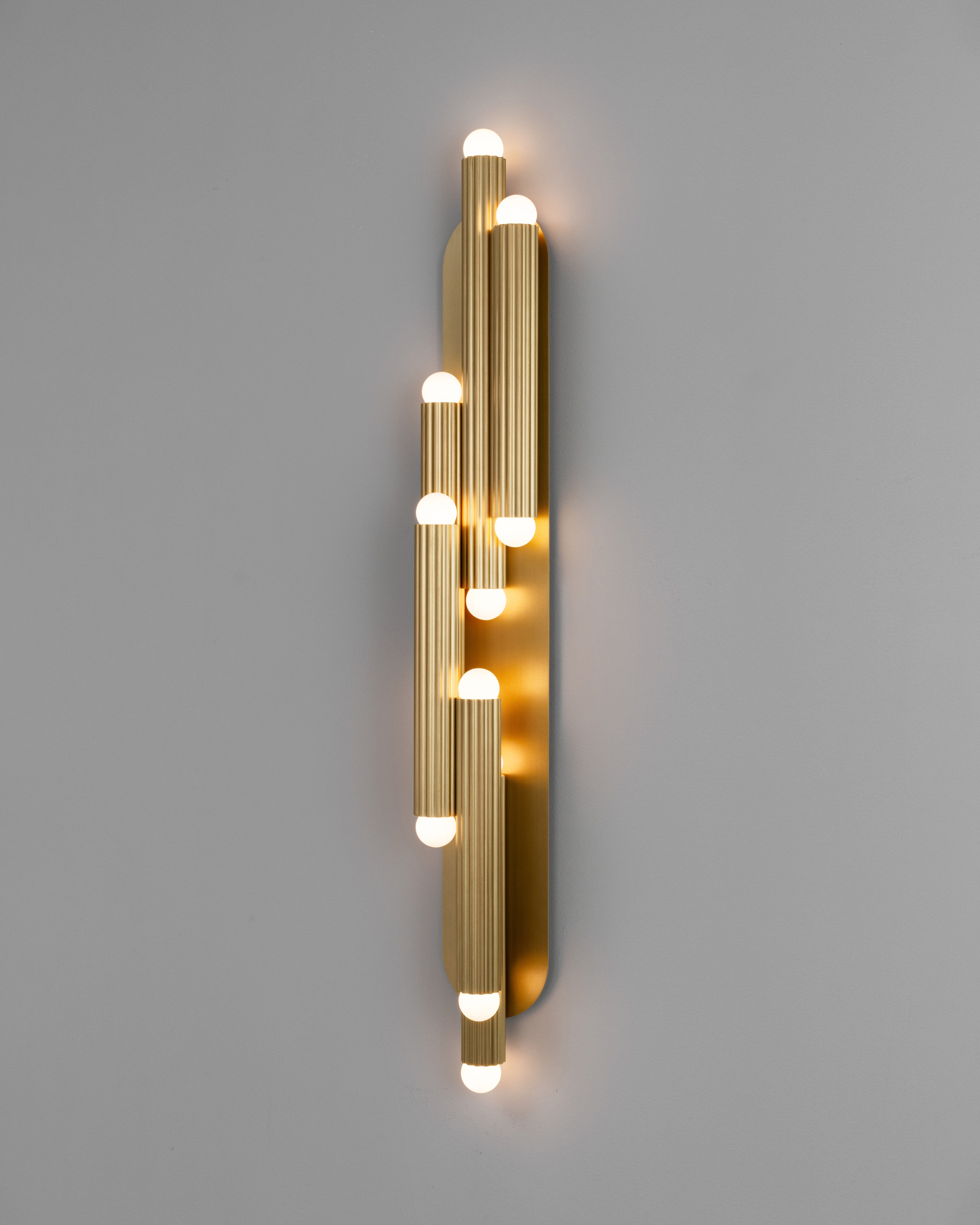 Vesta Legion MD brass Wall Sconce / Flush Mount in lacquered burnished brass finish handcrafted by Schwung