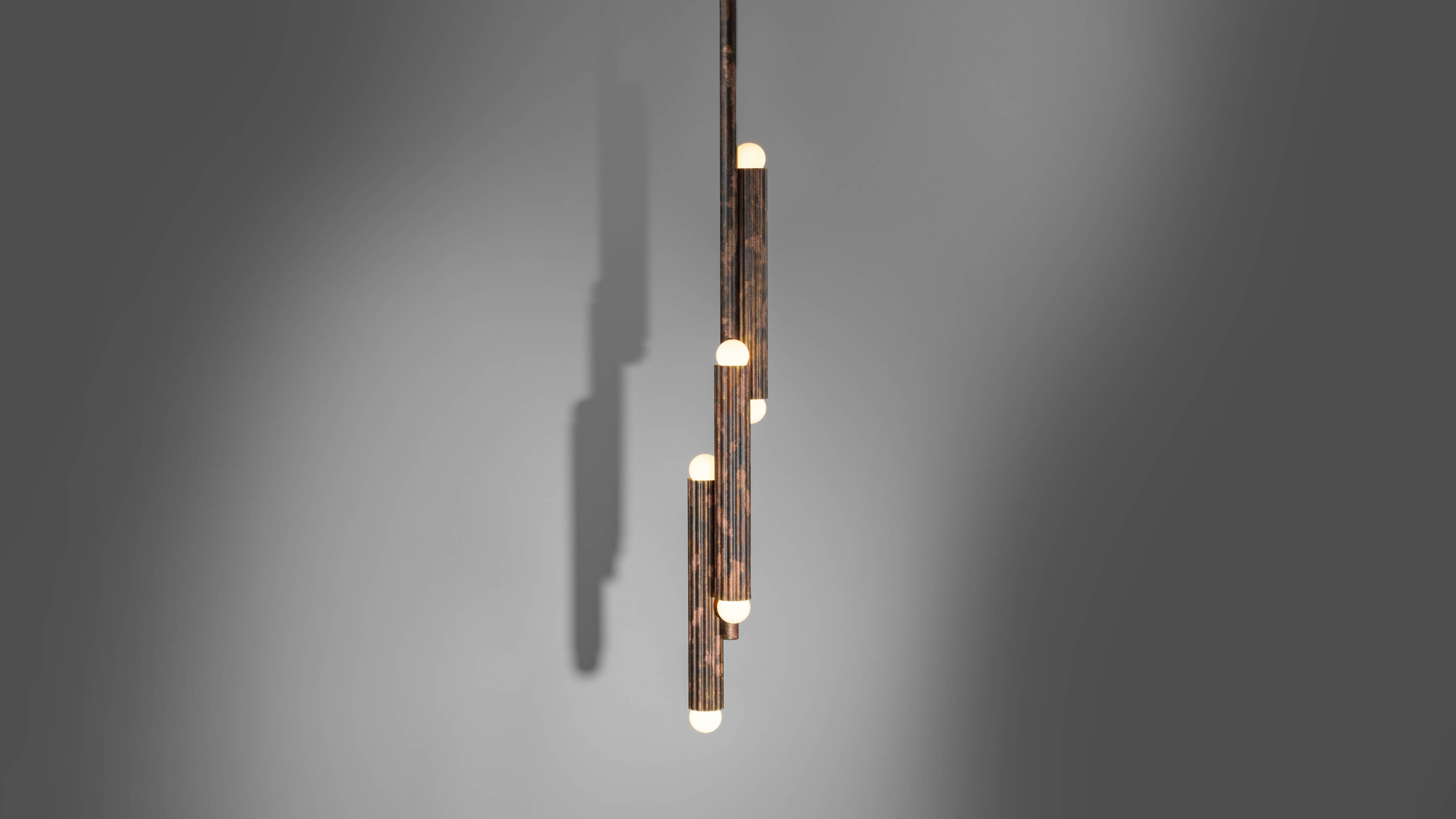 Vesta Pendant brass Pendant in rose ash finish handcrafted by Schwung