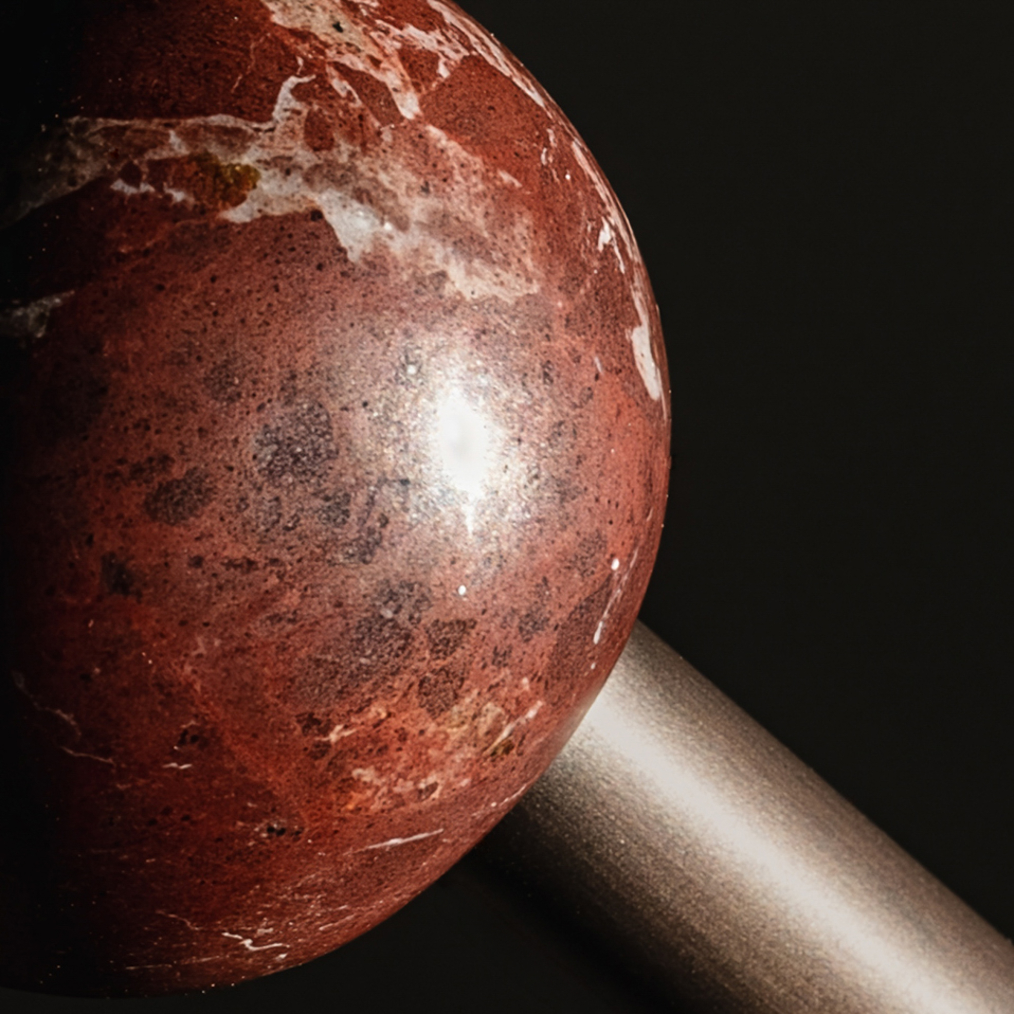 Babylon Double brass and marble pendant in classic bronze  finish handcrafted by Schwung