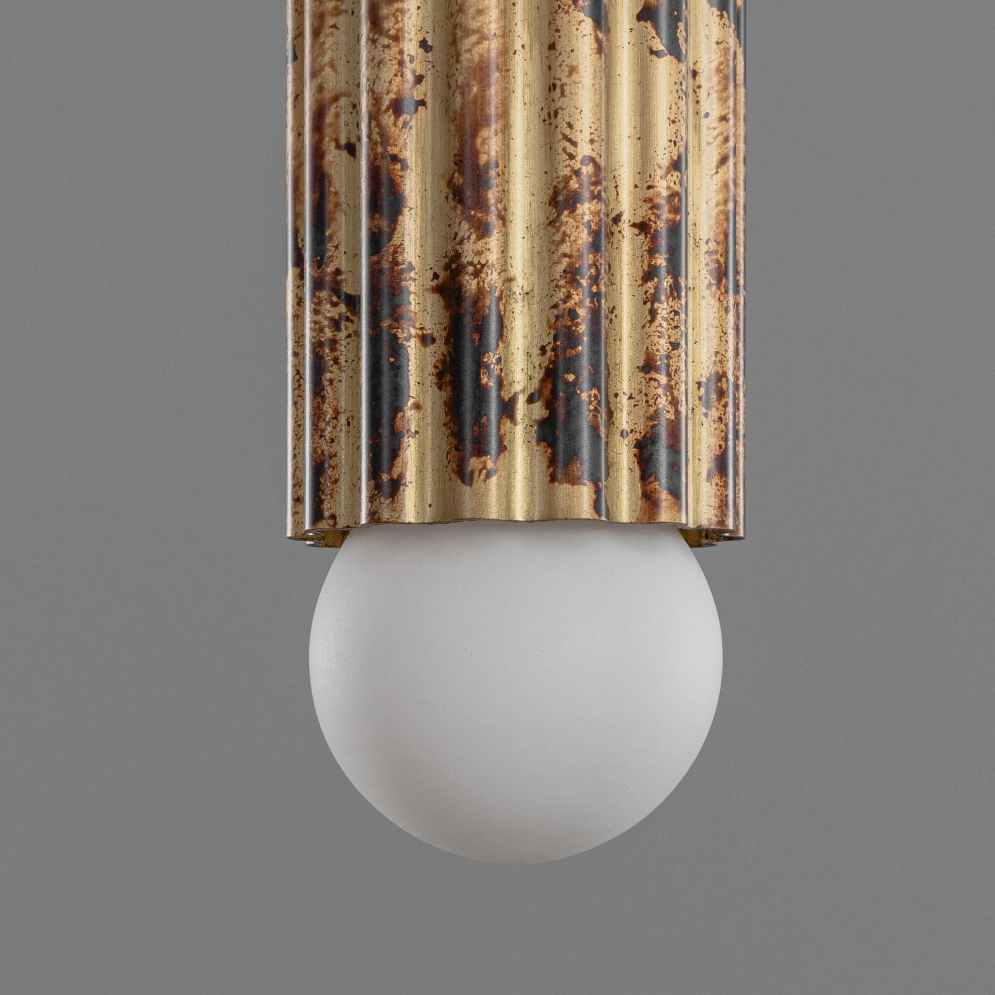 Vesta Single SM brass Pendant in shadowed gild finish handcrafted by Schwung