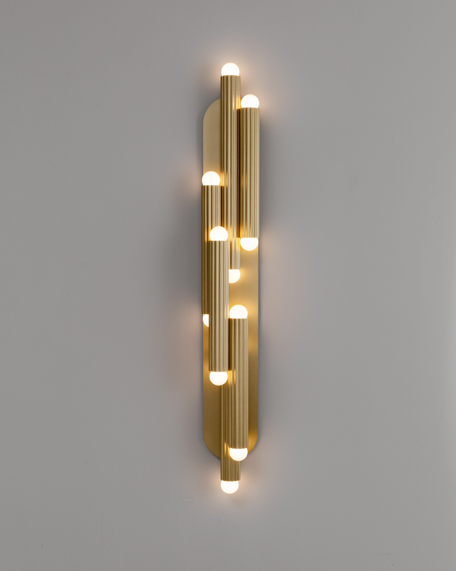 Vesta Legion MD brass Wall Sconce / Flush Mount in lacquered burnished brass finish handcrafted by Schwung