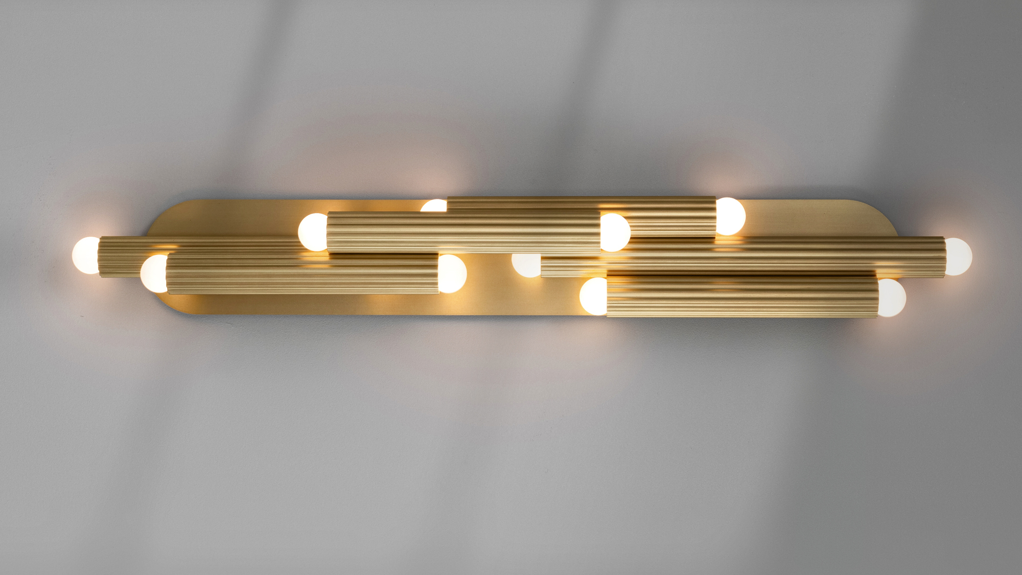 Vesta Legion MD brass Wall Sconce / Flush Mount in lacquered burnished brass finish handcrafted by Schwung