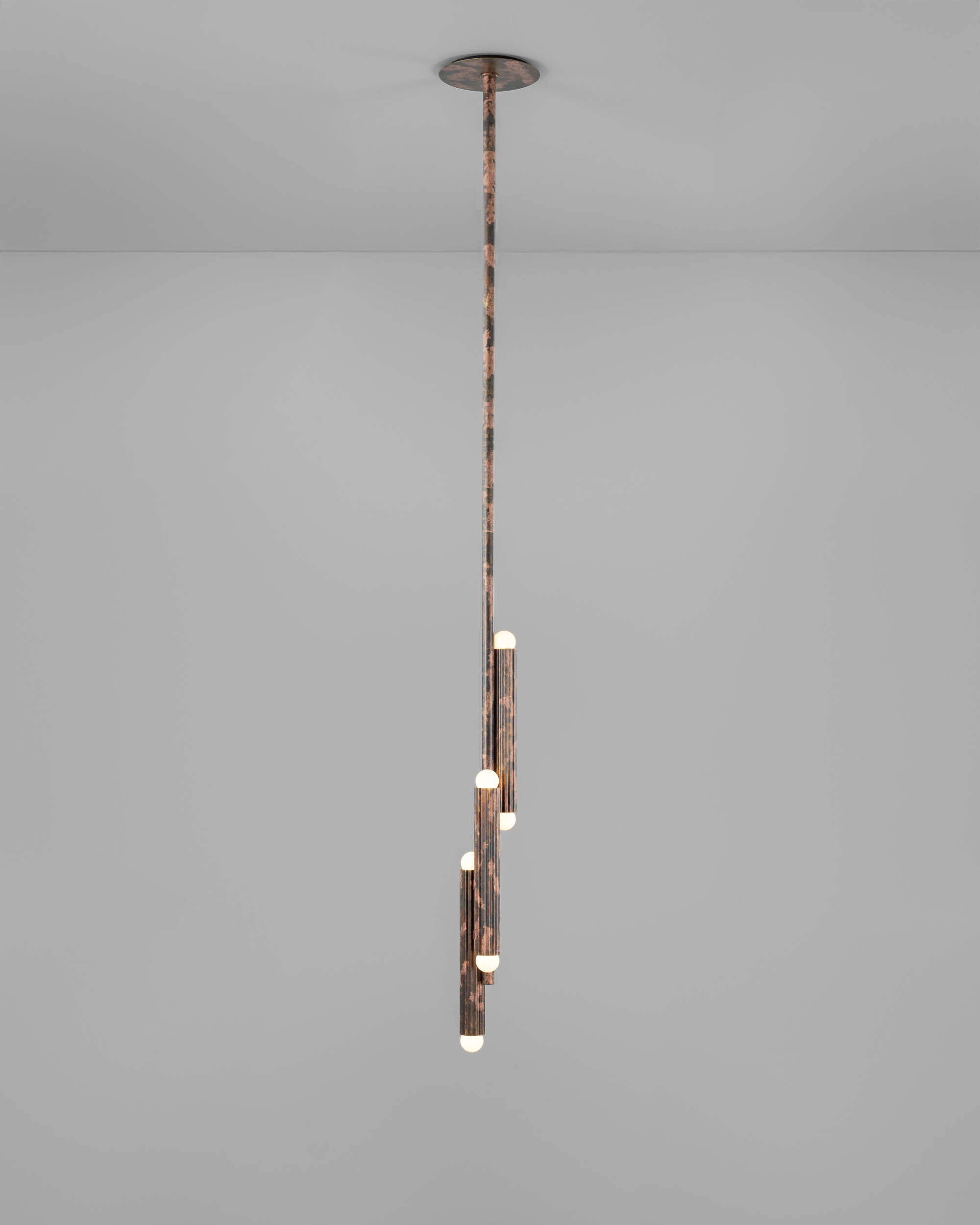 Vesta Pendant brass Pendant in rose ash finish handcrafted by Schwung