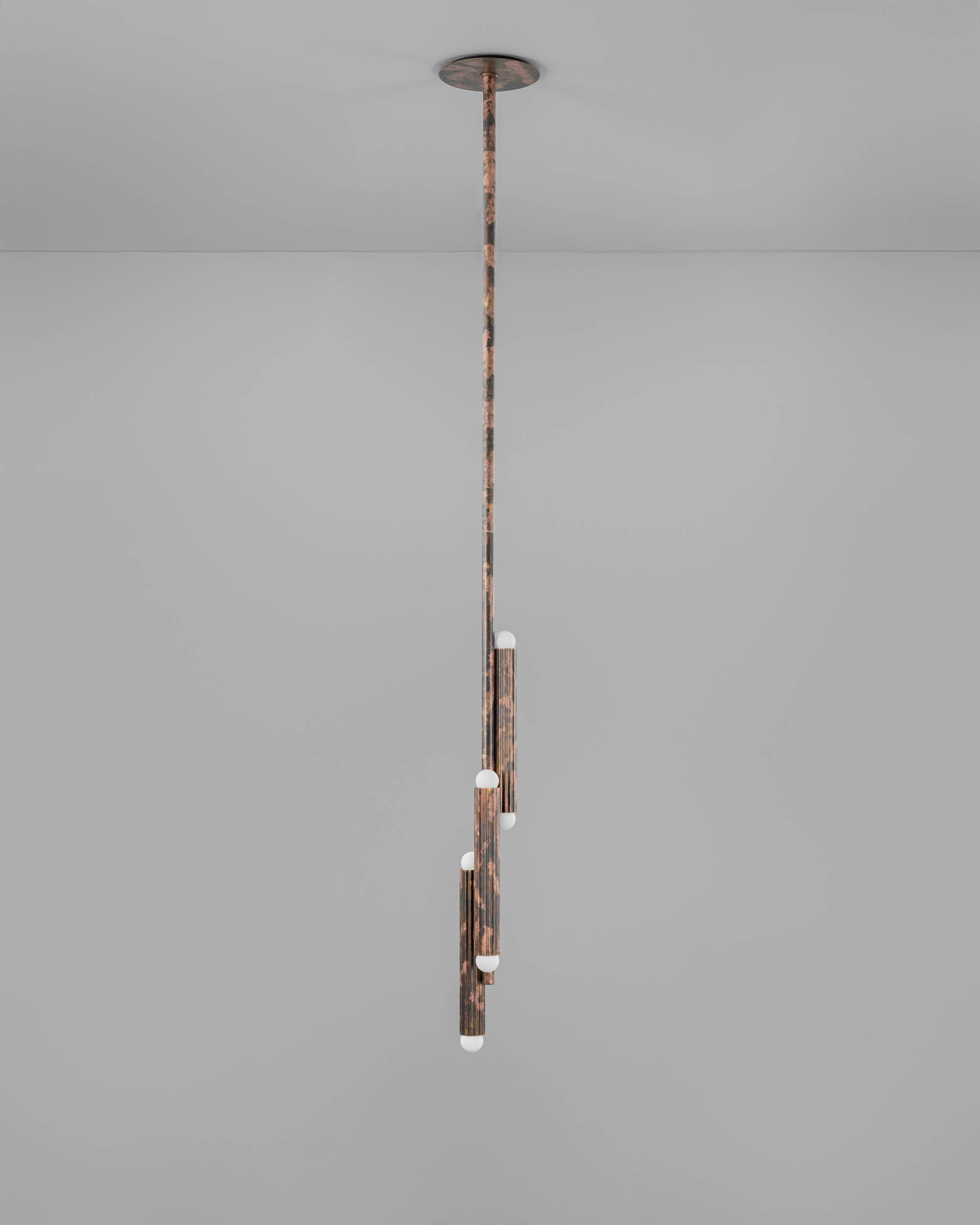 Vesta Pendant brass Pendant in rose ash finish handcrafted by Schwung