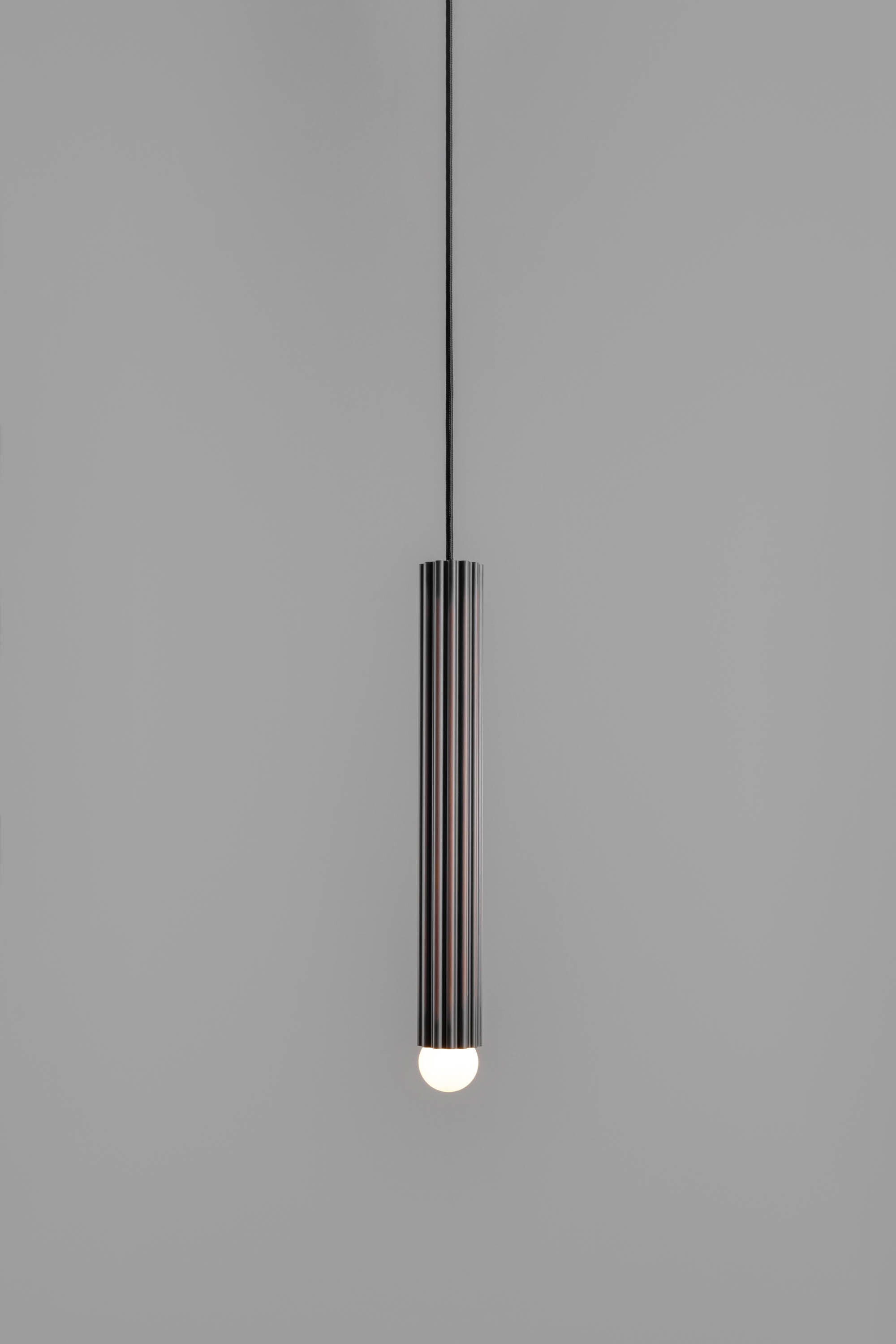 Vesta Single MD brass Pendant in classic bronze finish handcrafted by Schwung