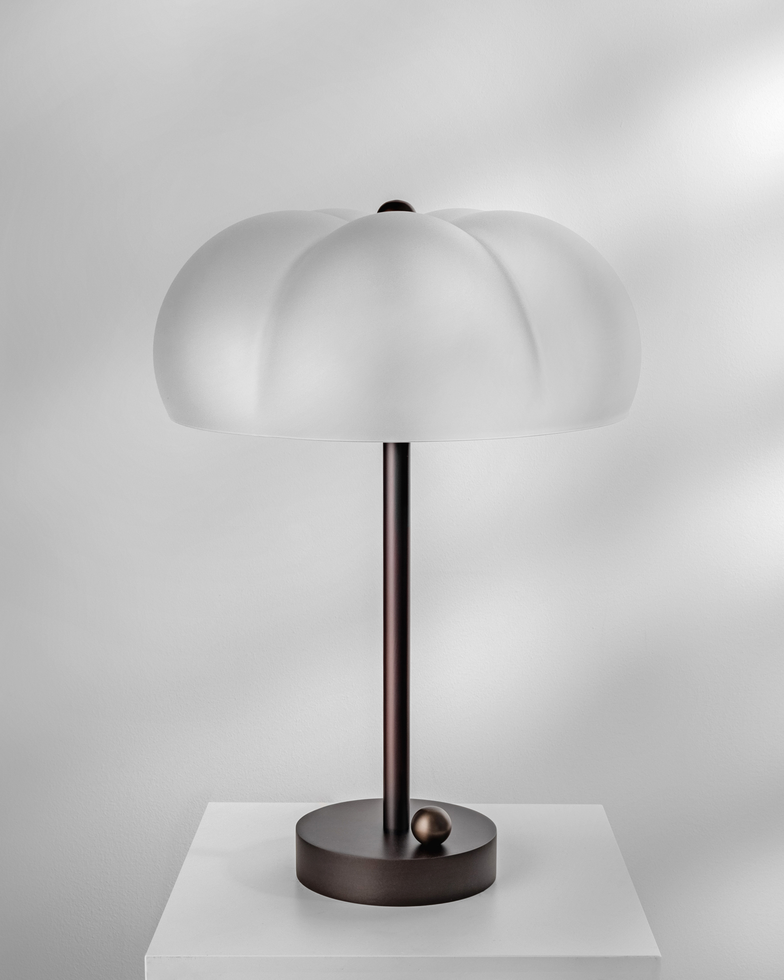 Hana MD brass and glass Table Lamp in Classic Bronze finish handcrafted by Schwung